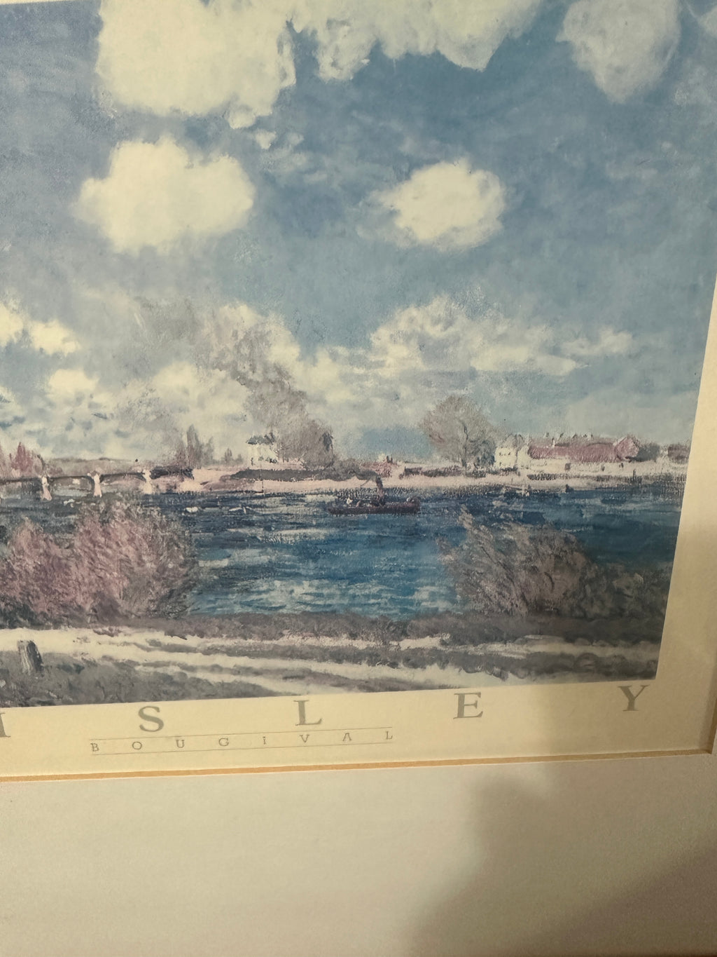 Alfred Sisley “Bougival” Framed Impressionist Landscape Print – 18.5 x 16.5