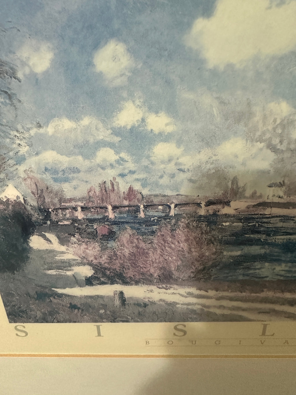 Alfred Sisley “Bougival” Framed Impressionist Landscape Print – 18.5 x 16.5