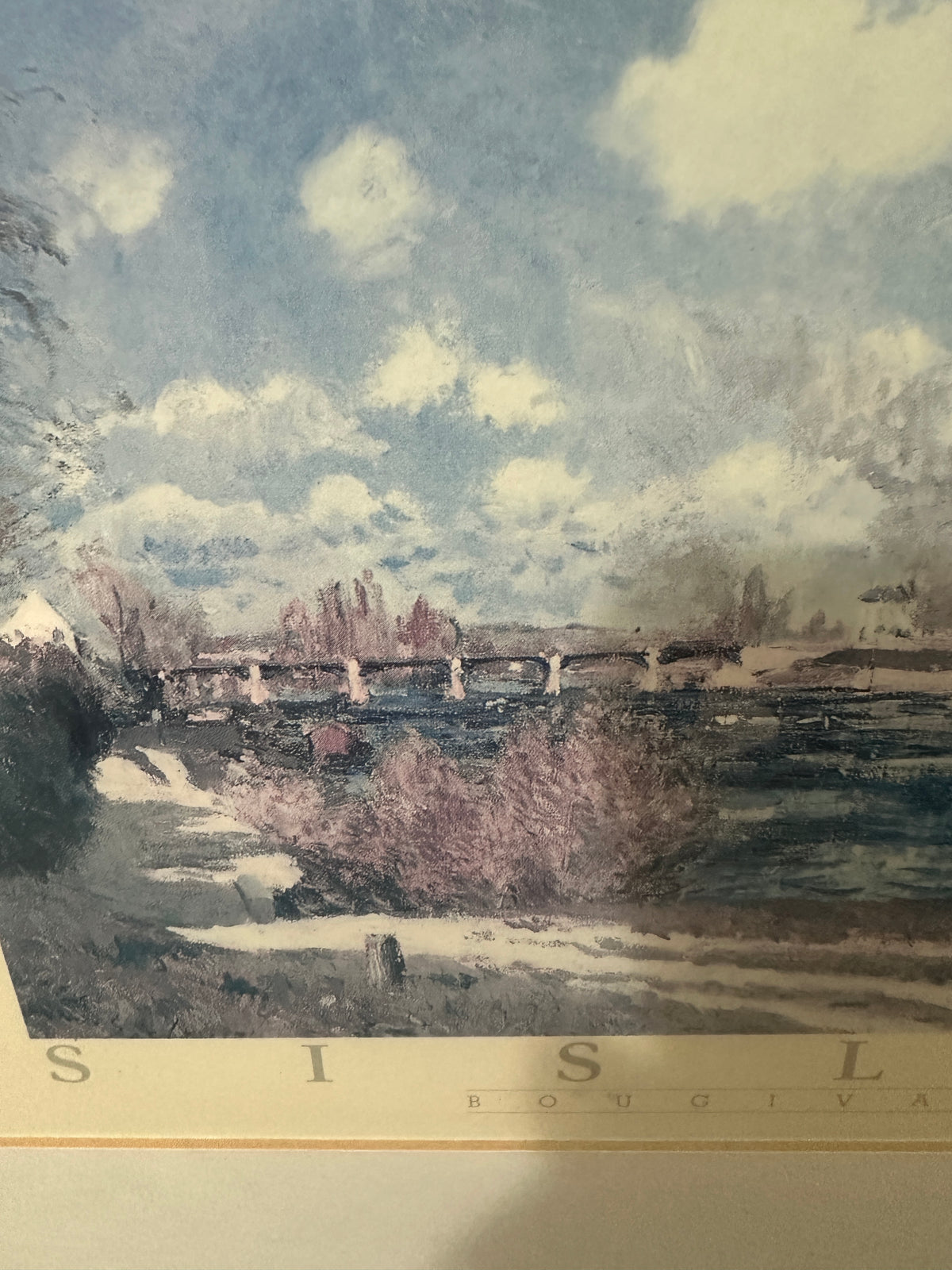 Alfred Sisley “Bougival” Framed Impressionist Landscape Print – 18.5 x 16.5