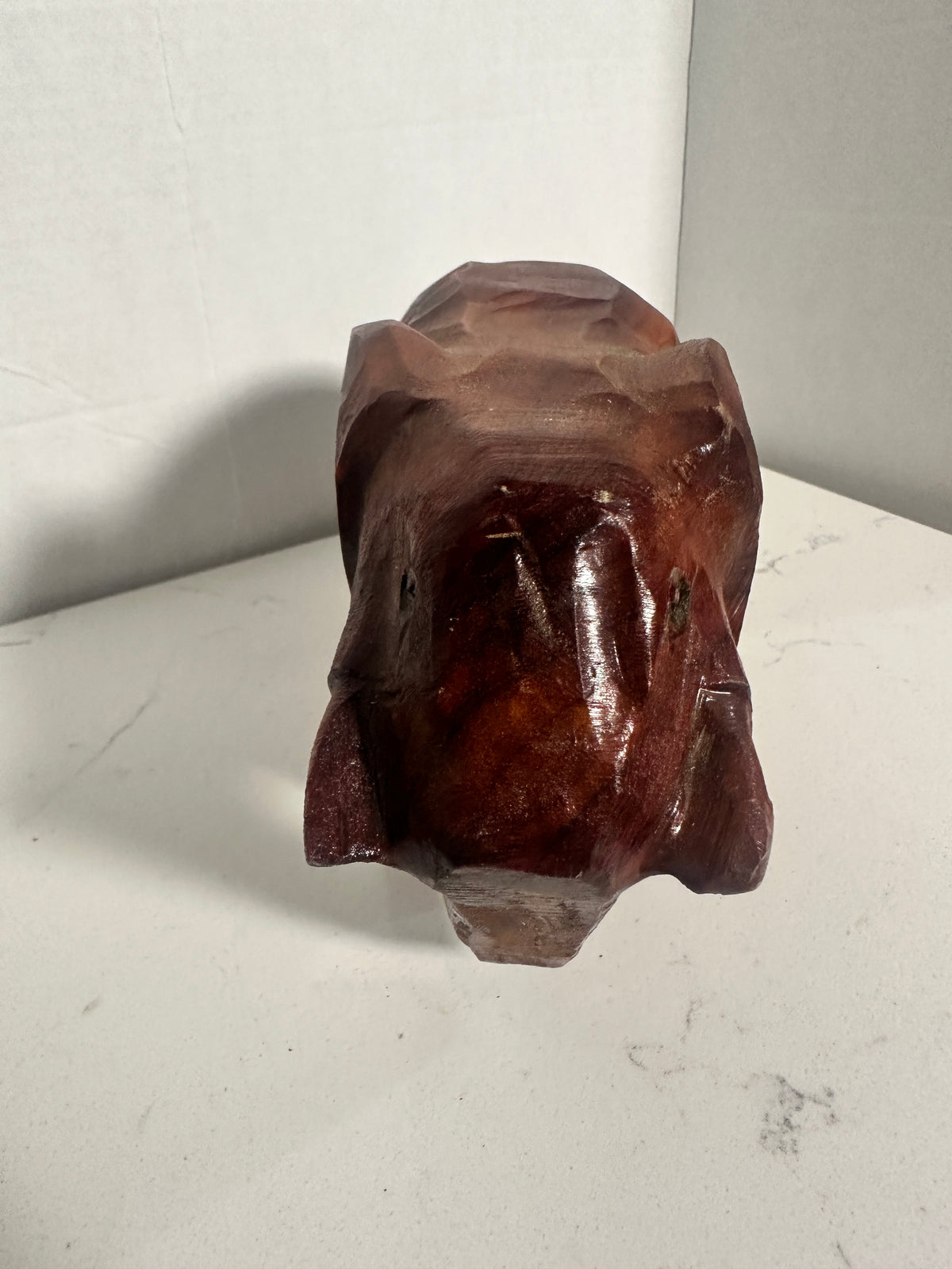 Vintage Hand-Carved Wooden Elephant Figurine – Signed Pittman – 9"