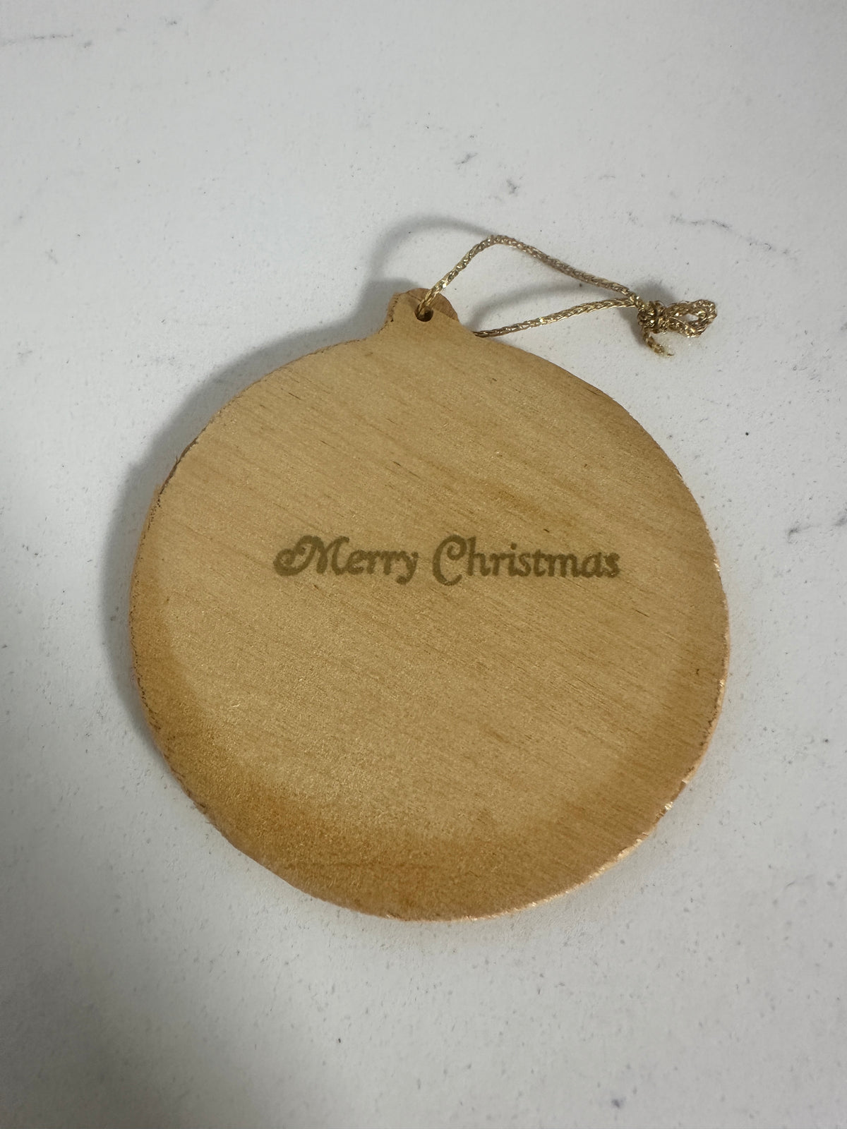 Vintage 1982 Wooden Santa Christmas Ornament – Children & Puppy – Personalized Jon – 3"