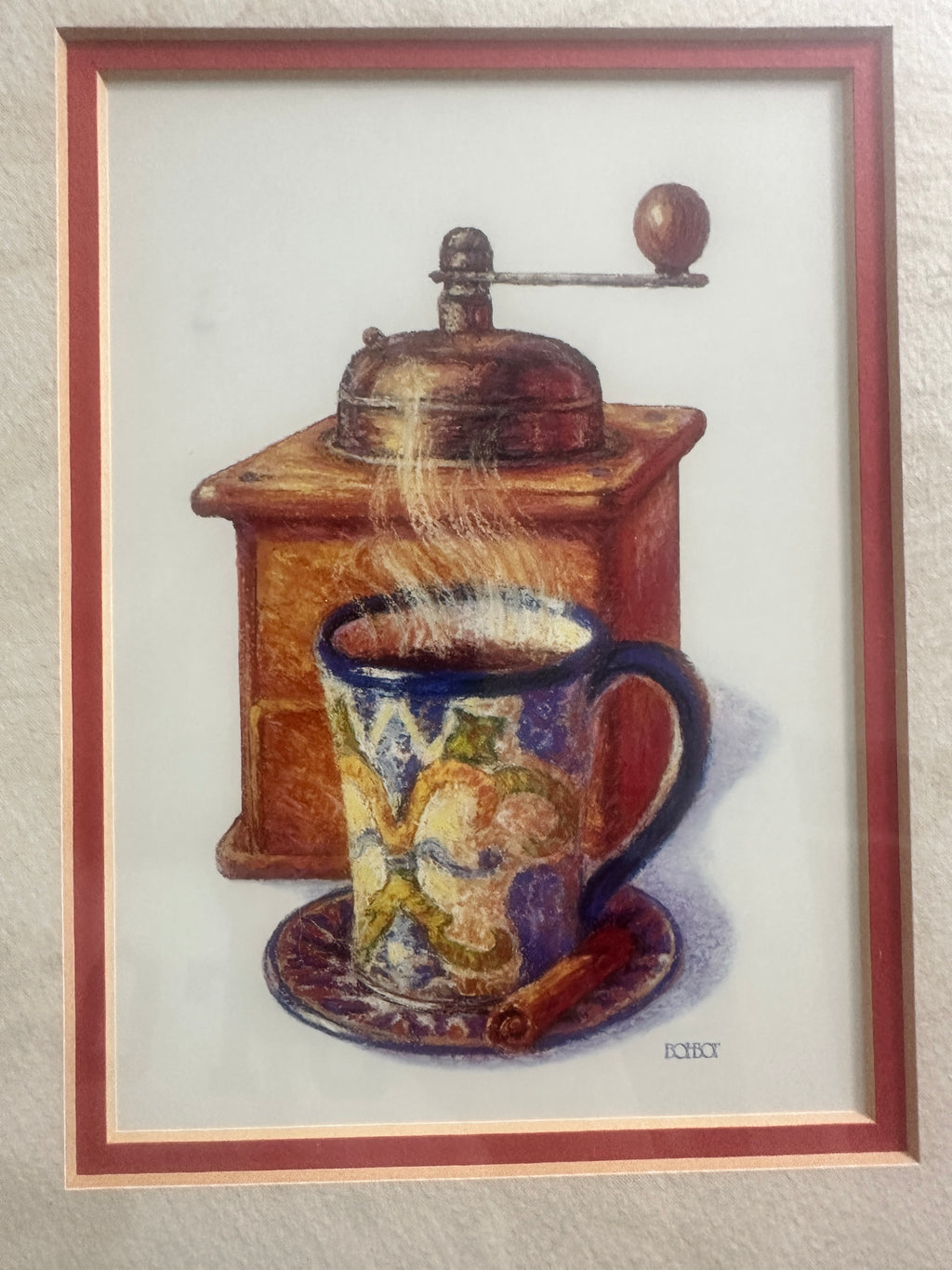Vintage-Style Coffee Kitchen Wall Art Prints – Gold Framed Pair 11" x 14"