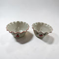 Pair of Handmade Ceramic Apple Bakers | Individual Baked Apple Dishes | Hand Painted Pottery Apple Baking Bowls | Signed Studio Pottery