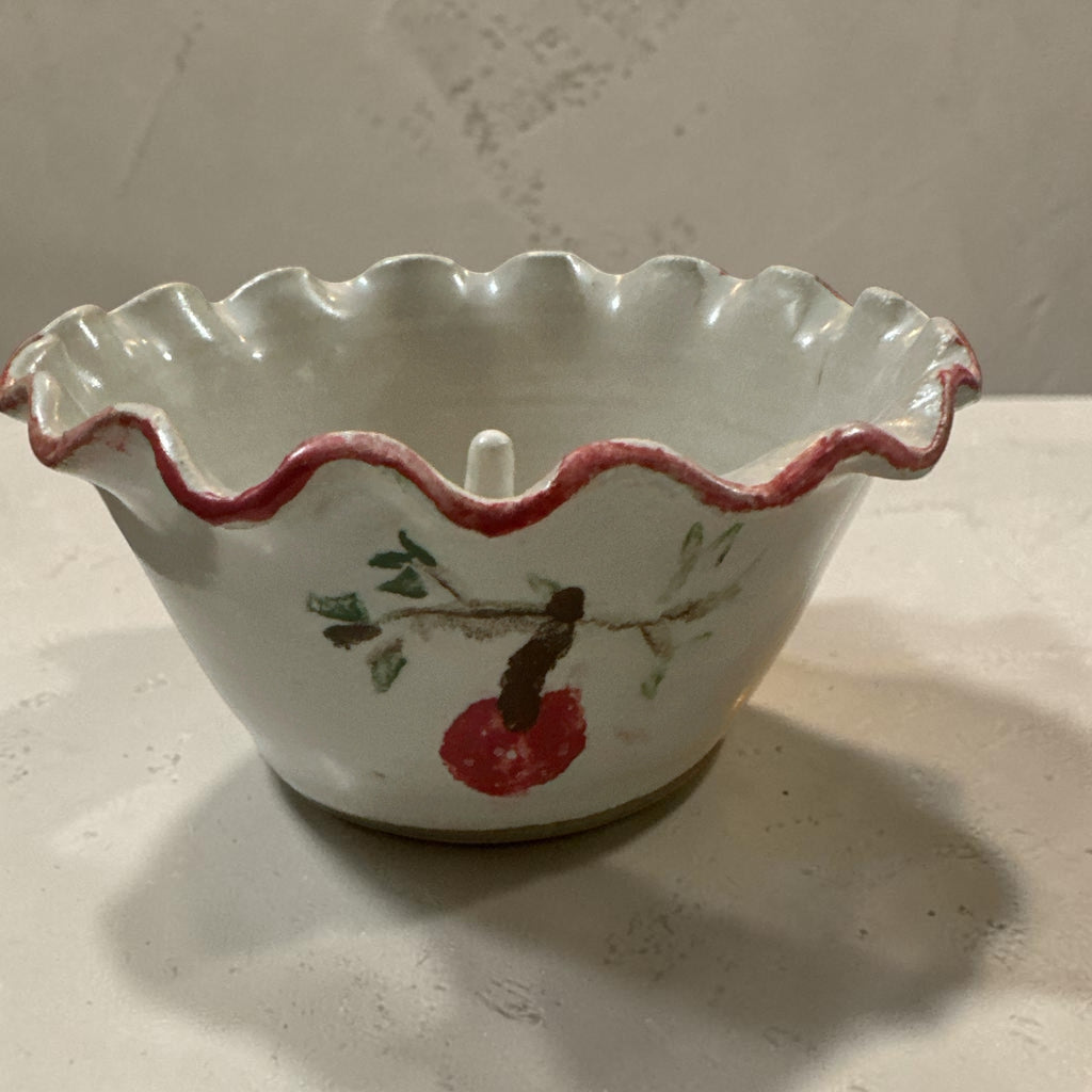 Pair of Handmade Ceramic Apple Bakers | Individual Baked Apple Dishes | Hand Painted Pottery Apple Baking Bowls | Signed Studio Pottery