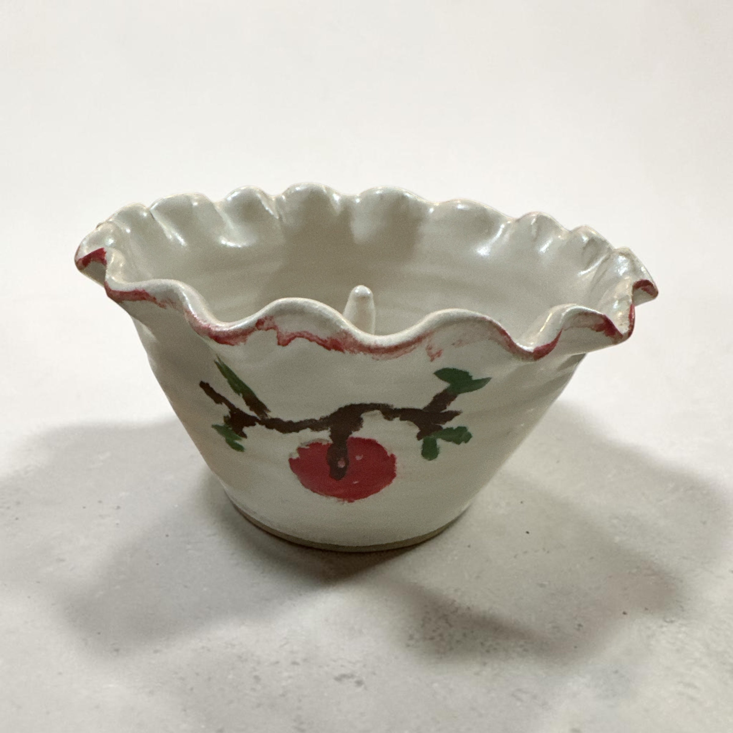 Pair of Handmade Ceramic Apple Bakers | Individual Baked Apple Dishes | Hand Painted Pottery Apple Baking Bowls | Signed Studio Pottery