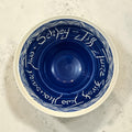 Signed Studio Pottery Bowl 2002 | Large Cobalt Blue Handmade Ceramic Serving Bowl | Sgraffito Art Pottery 13 Inch