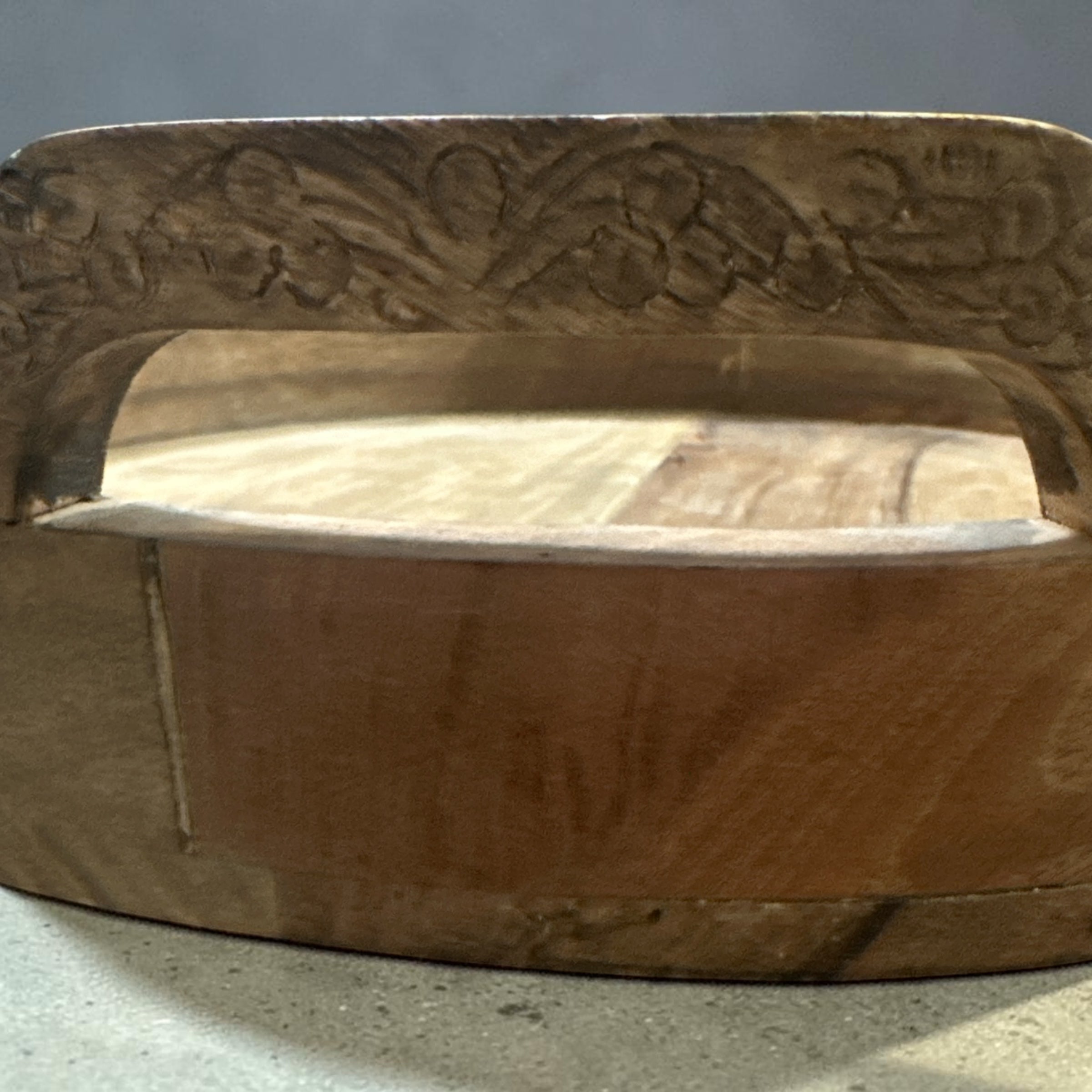 16” Round Carved Wood Serving Tray with Handles | Rustic Boho Wooden Tray | Farmhouse Coffee Table Decor | Natural Wood Decorative Tray