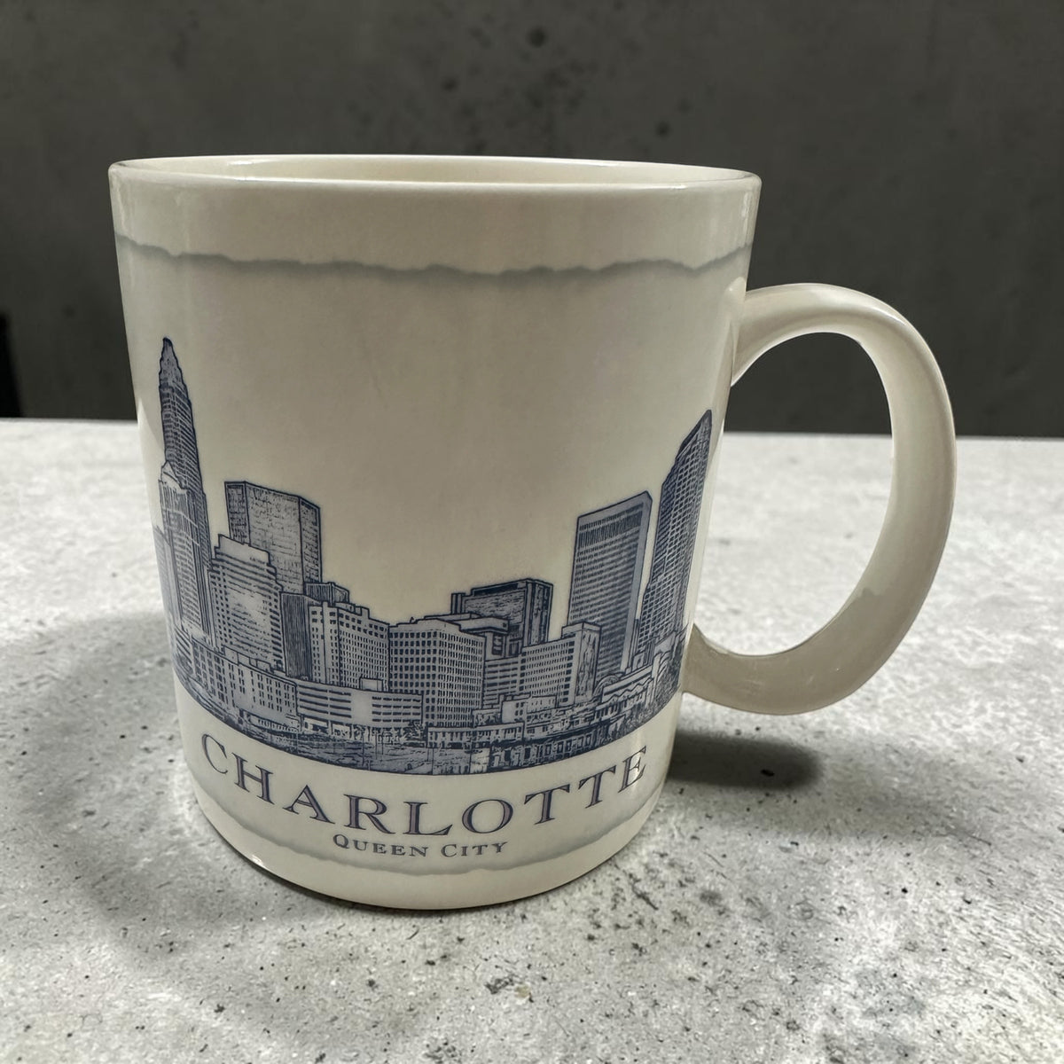 Vintage 2007 Starbucks Charlotte Queen City Mug 18 Oz Architecture Series North Carolina Skyline Coffee Cup