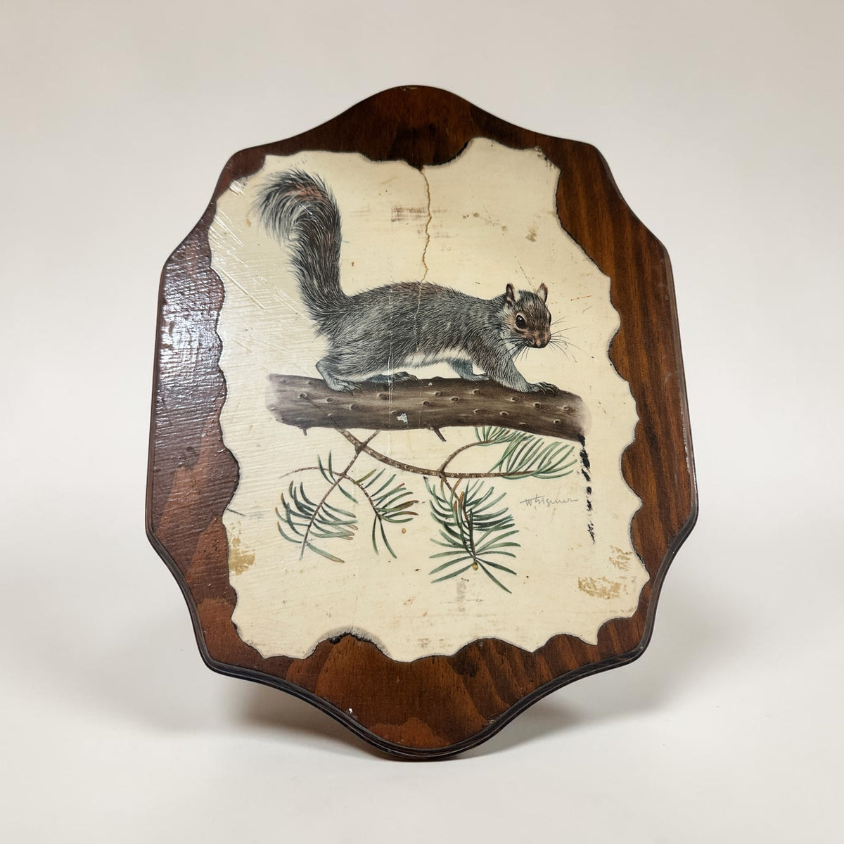 Vintage Rustic Squirrel Wood Wall Plaque | Woodland Cabin Decor | Handcrafted Wildlife Wall Hanging | 1970s Forest Lodge Decor