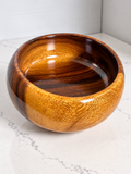Vintage Monkey Pod Wood Bowl | 8-Inch Rounded Serving Bowl