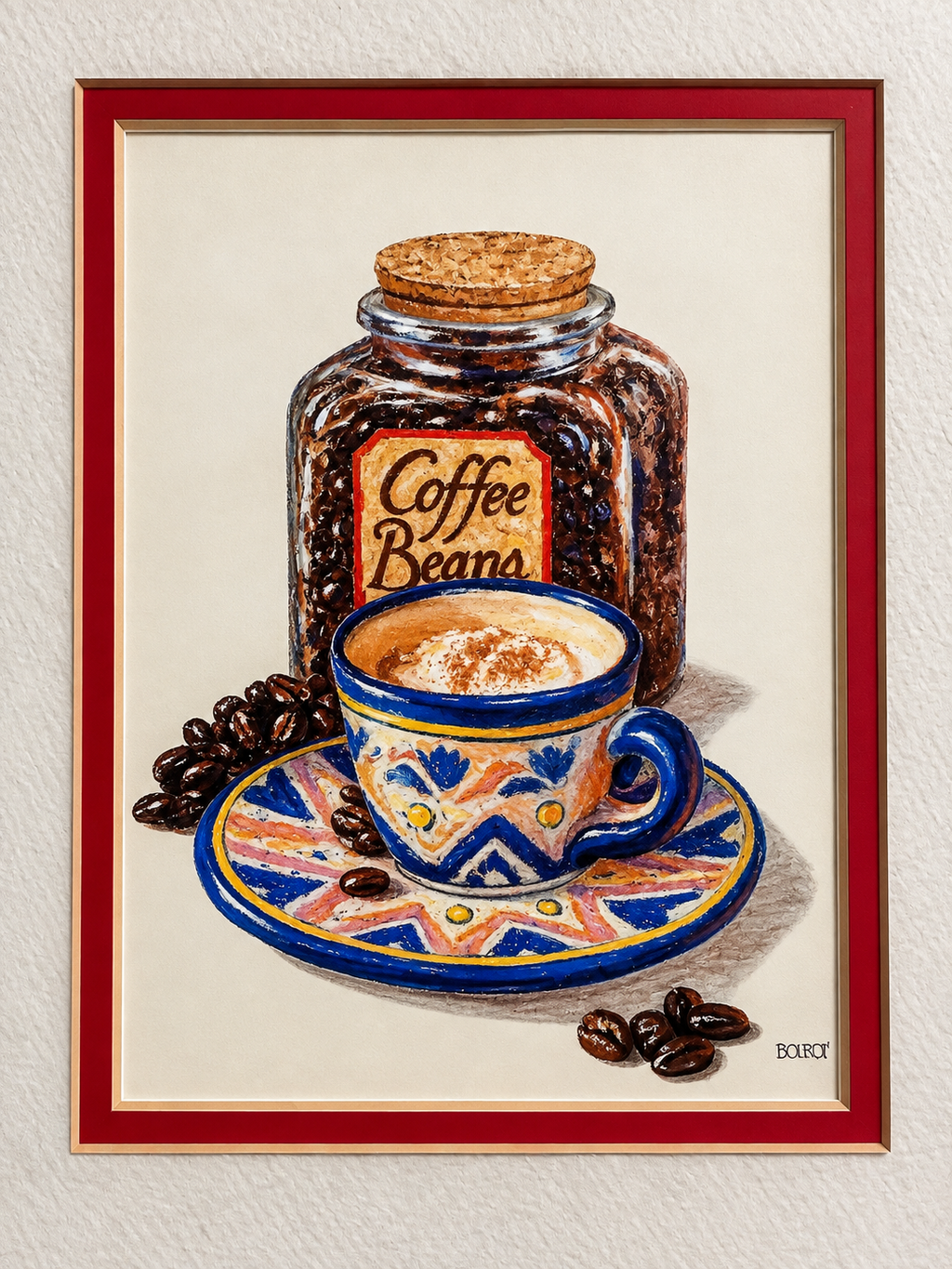 Vintage-Style Coffee Kitchen Wall Art Prints – Gold Framed Pair 11" x 14"