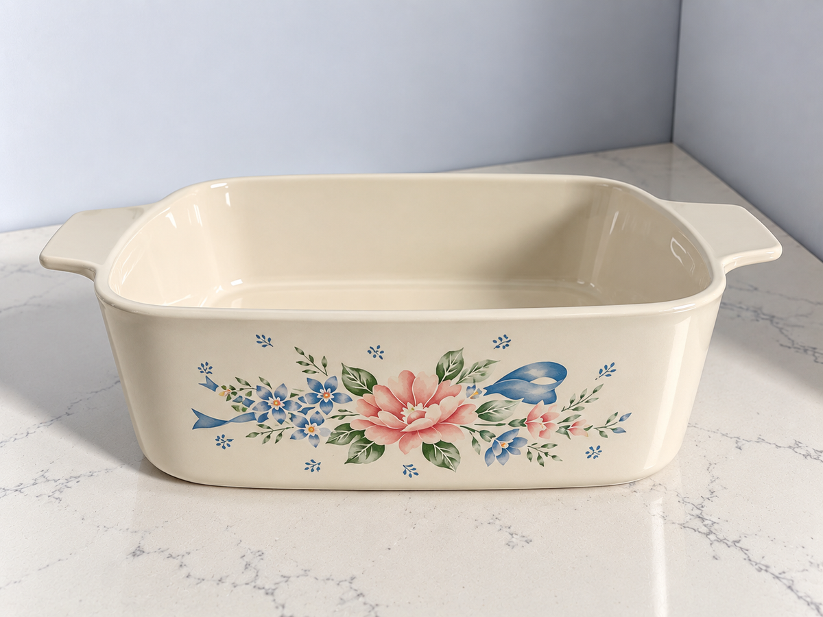 Vintage Corning Ware Country Festival 1.5 Liter Casserole Dish A-1½-B Blue Bird Floral