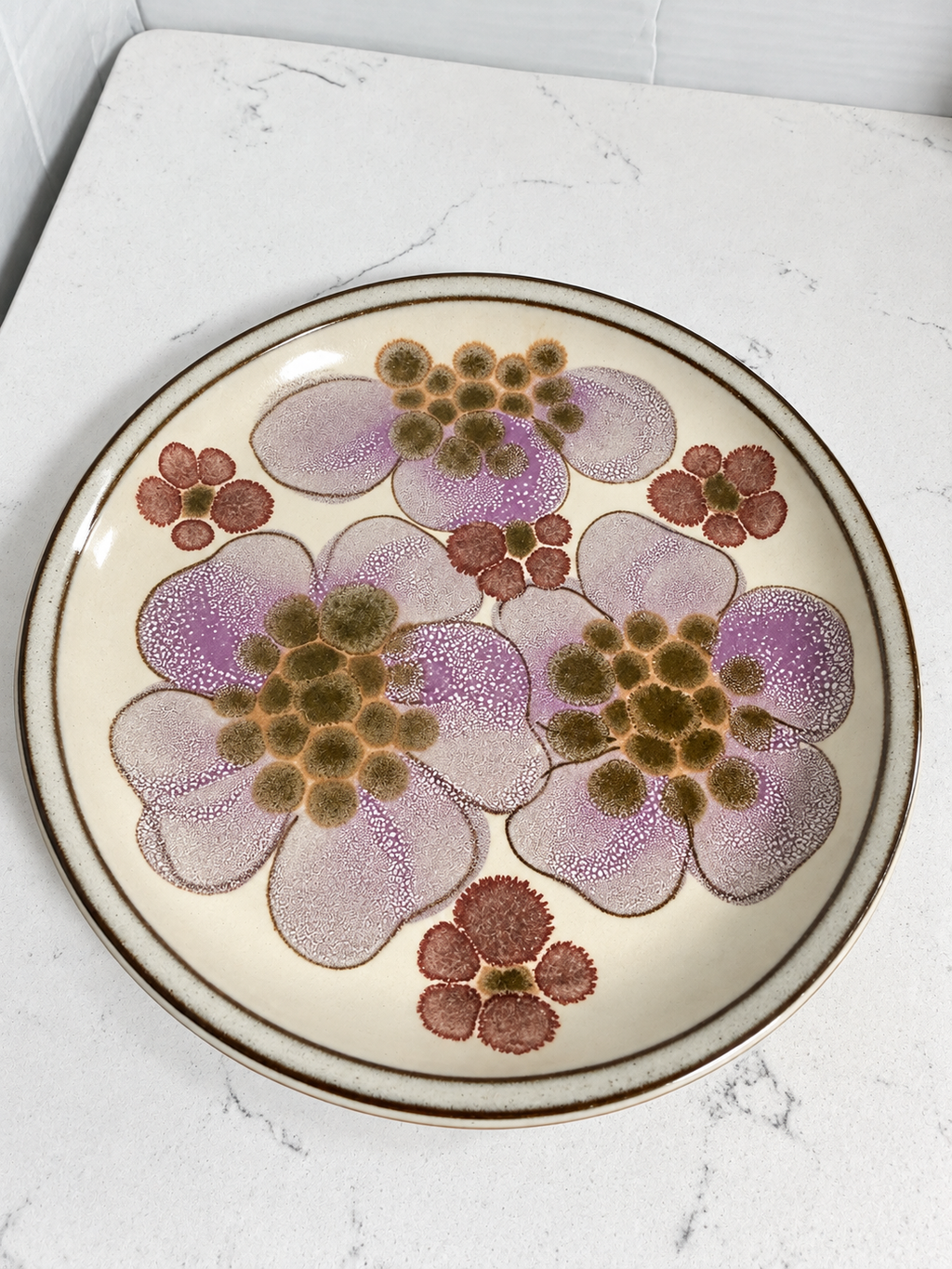 Vintage Denby Gypsy 6.5” Side Plates – Set of 2 – 1970s English Stoneware Floral