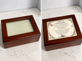 Vintage Sankyo Wooden Musical Jewelry Box with Photo Frame Lid – 8 x 6 Inch Keepsake Box