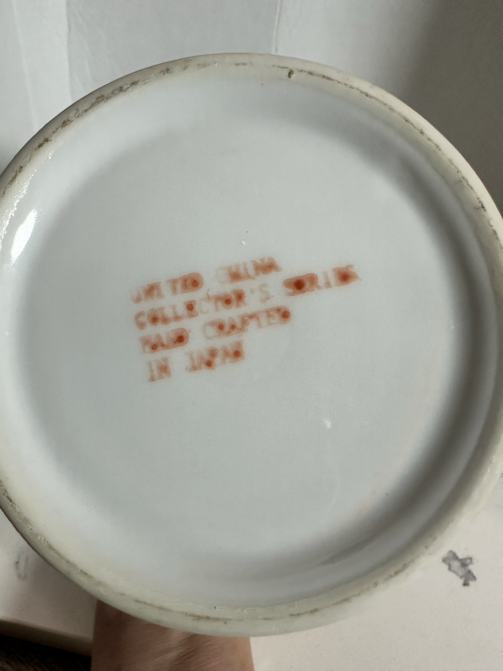 The Collected Chapter vintage porcelain ginger jar base with red stamp mark reading United China Collector's Series
