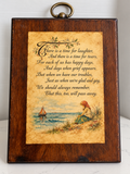 Vintage “This Too Will Pass Away” Inspirational Wood Wall Plaque